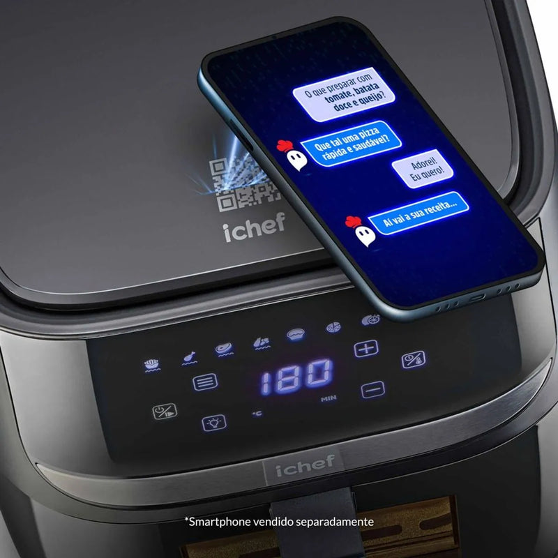 Fritadeira Elétrica Airfryer Vision Max Ichef 5,7L
