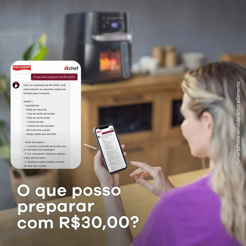 Fritadeira Elétrica Airfryer Vision Max Ichef 5,7L